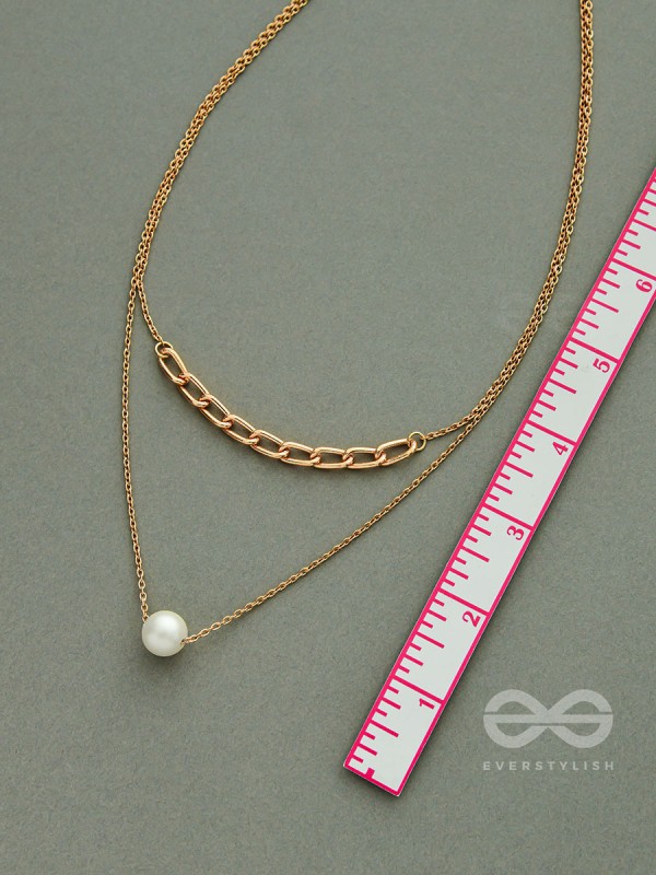 Bond Of Pearl- Golden Layered Necklace With Anti-Tarnish Coating 