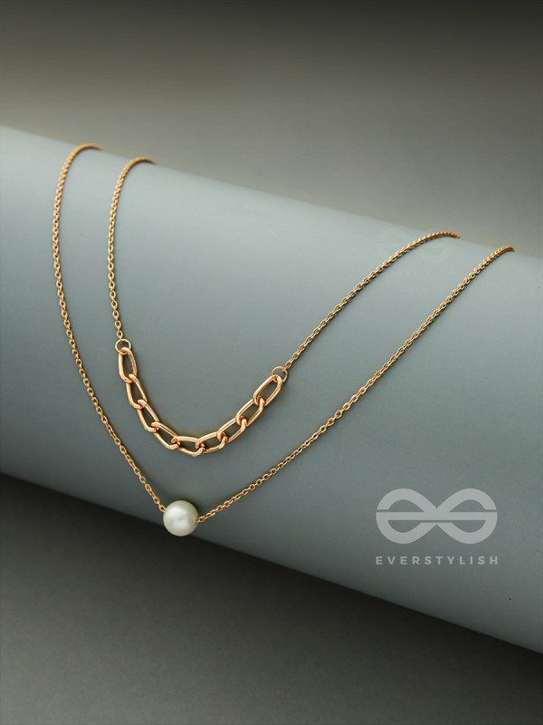 Bond Of Pearl- Golden Layered Necklace With Anti-Tarnish Coating 