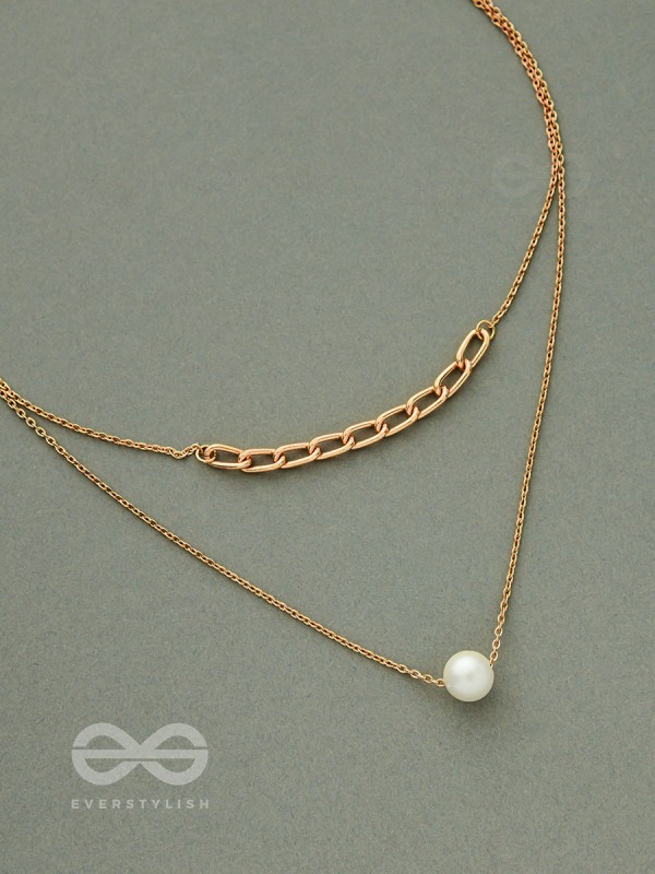 Bond Of Pearl- Golden Layered Necklace With Anti-Tarnish Coating 