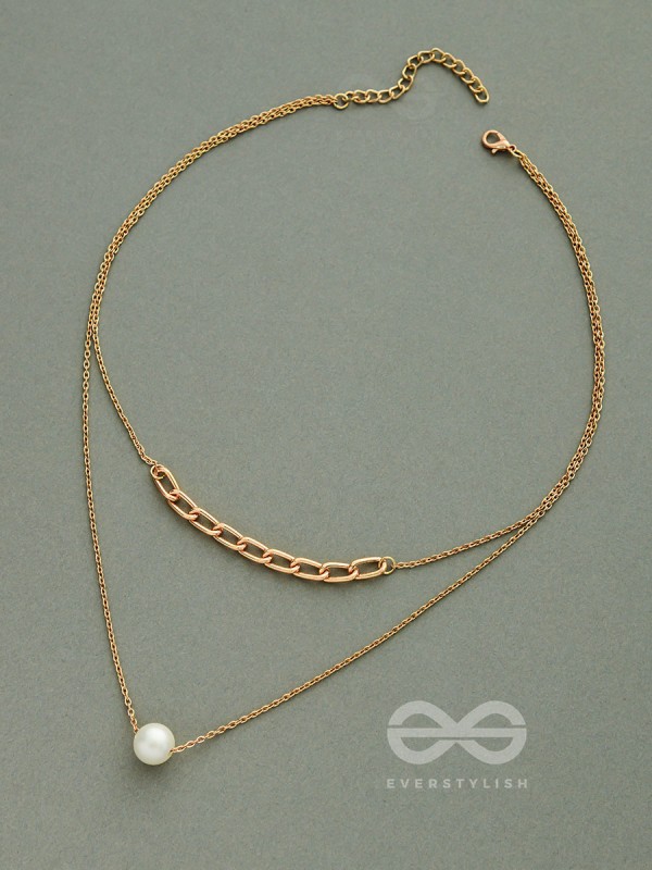 Bond Of Pearl- Golden Layered Necklace With Anti-Tarnish Coating 