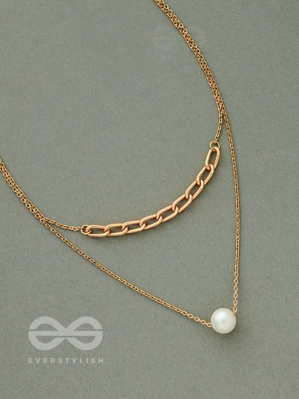 Bond Of Pearl- Golden Layered Necklace With Anti-Tarnish Coating 