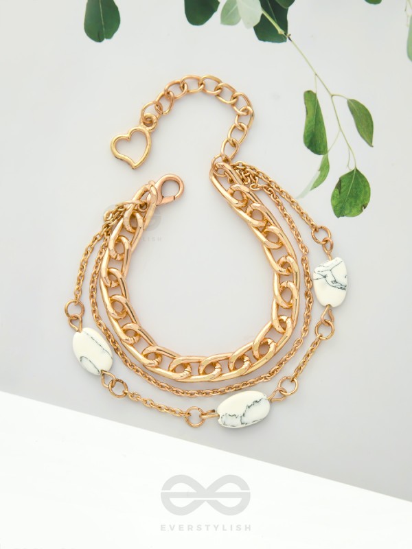 Stoned with Style- Golden Stone Bracelet