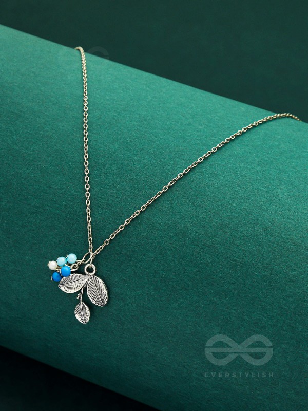 Frozen Forest- Silver and Blue Beads Necklace