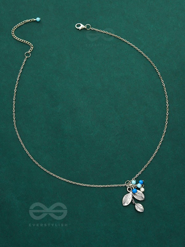 Frozen Forest- Silver and Blue Beads Necklace