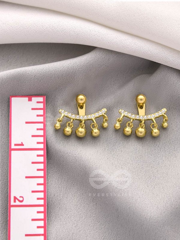 The Capsized Crown- Golden Rhinestone Ear Jackets