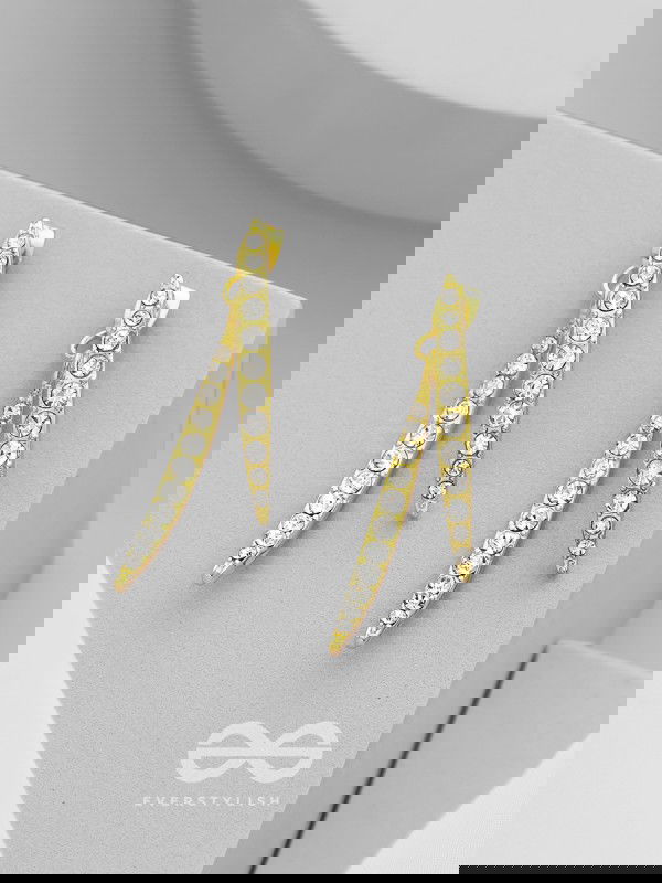 The Fall of Grace- Golden Rhinestones Earrings