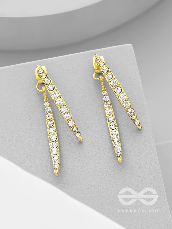 The Fall of Grace- Golden Rhinestones Earrings