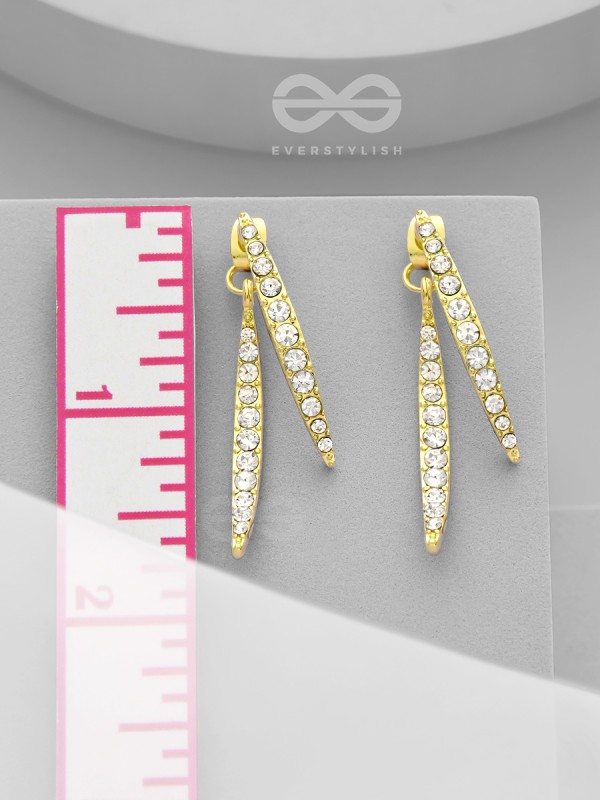 The Fall of Grace- Golden Rhinestones Earrings