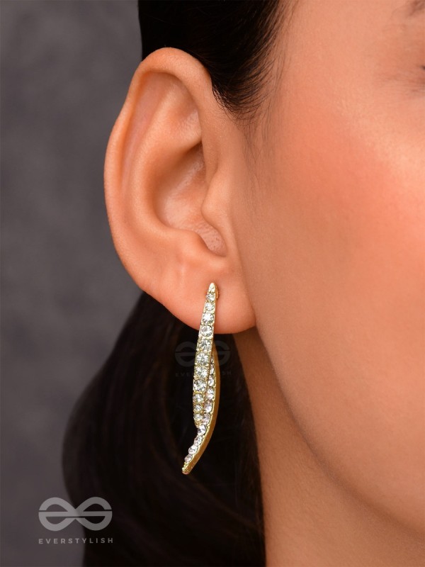 The Fall of Grace- Golden Rhinestones Earrings