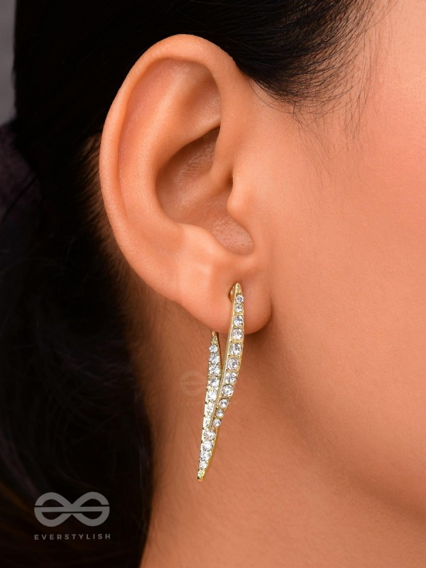 The Fall of Grace- Golden Rhinestones Earrings