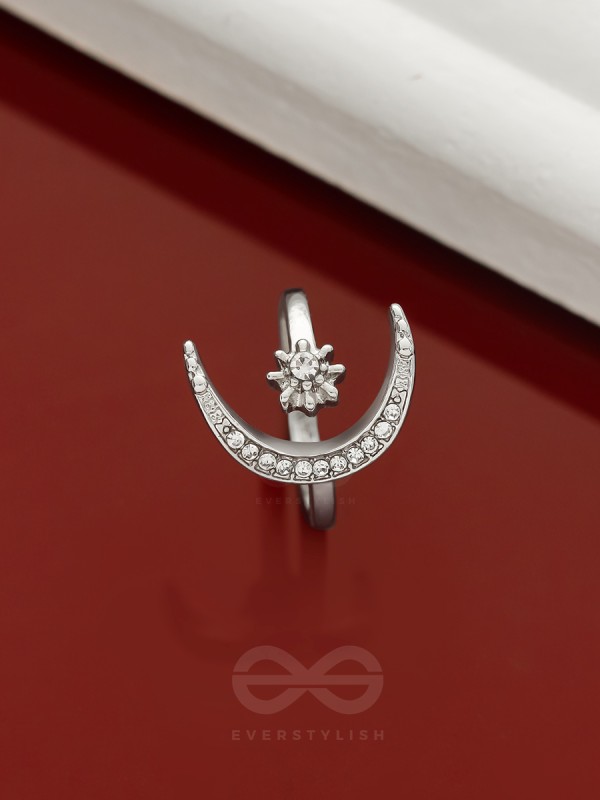 The Night Sky- Silver Rhinestones Ring