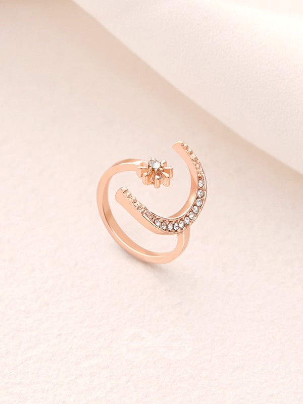The Night Sky- Rose Golden Rhinestones Ring