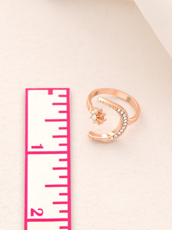 The Night Sky- Rose Golden Rhinestones Ring