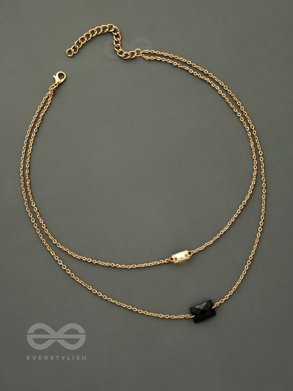 The Dark Reflection- Golden Layered Necklace With Anti-Tarnish Coating