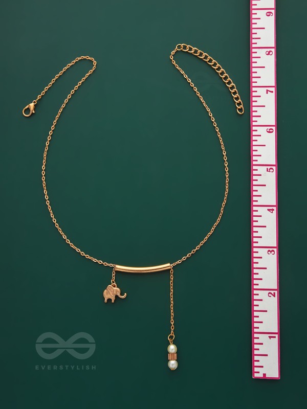 The Ivory Dreamcatcher- Golden Bead Necklace With Anti-Tarnish Coating 