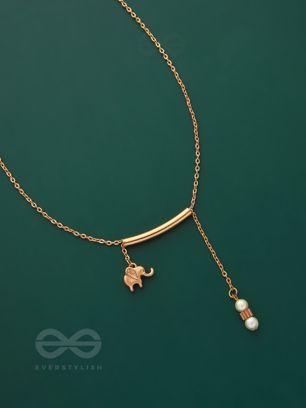 The Ivory Dreamcatcher- Golden Bead Necklace With Anti-Tarnish Coating 