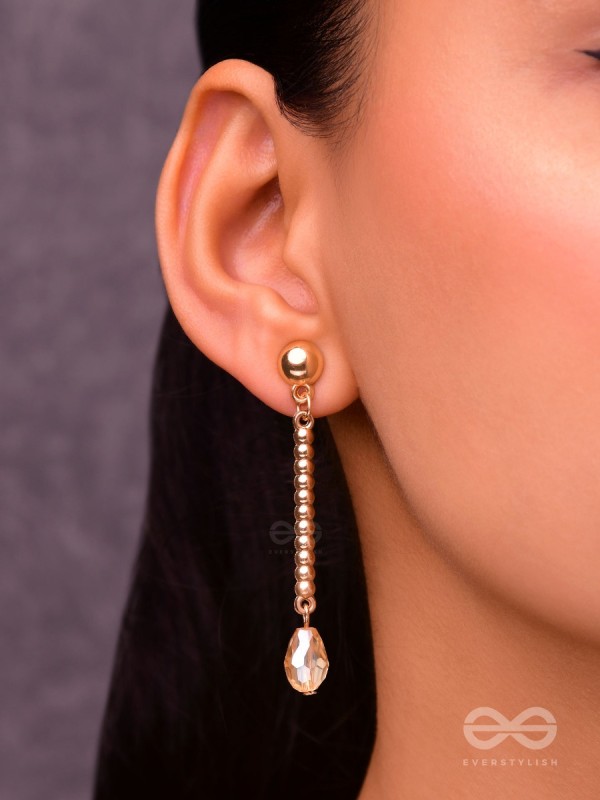 Tears of Joy- Golden Crystal Beads Earrings