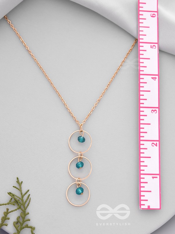 The Drizzly Woods- Blue And Golden Crystal Beads Necklace With Anti-Tarnish Coating 