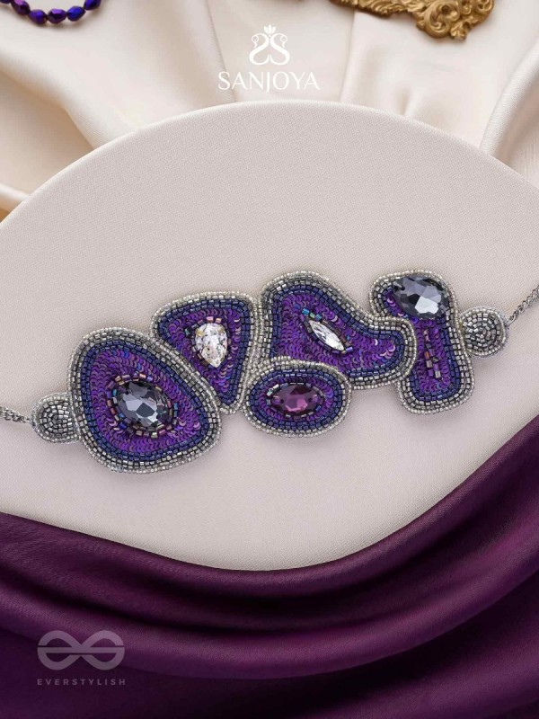 Kimaya - The Divine - Sequins, Cutdana And Stone Hand Embroidered Choker Neckpiece