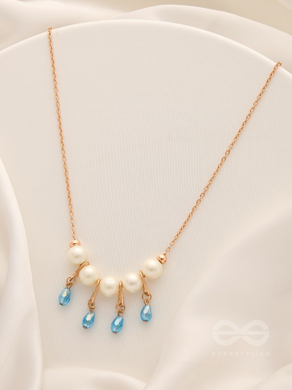 Celestial Showers- Golden Pearls and Beads Necklace