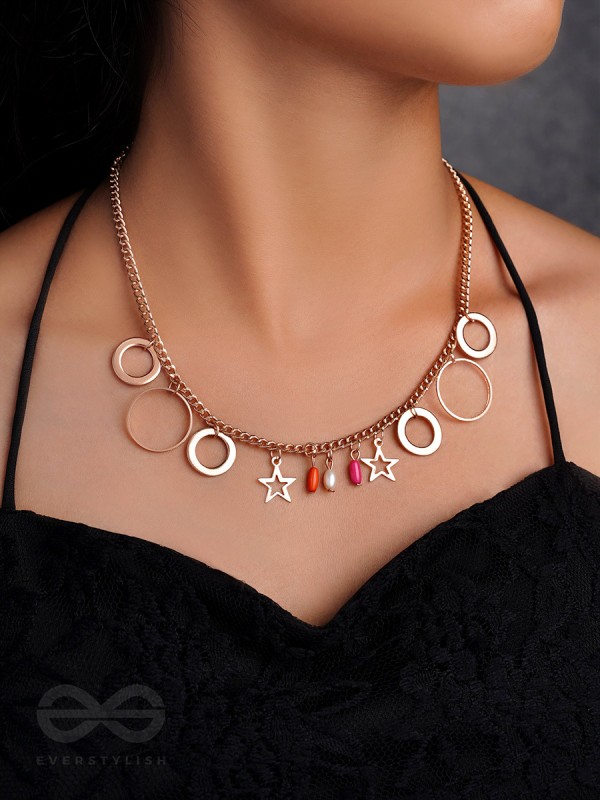 The Eternal Cosmos- Classy Golden Necklace With Anti-Tarnish Coating 