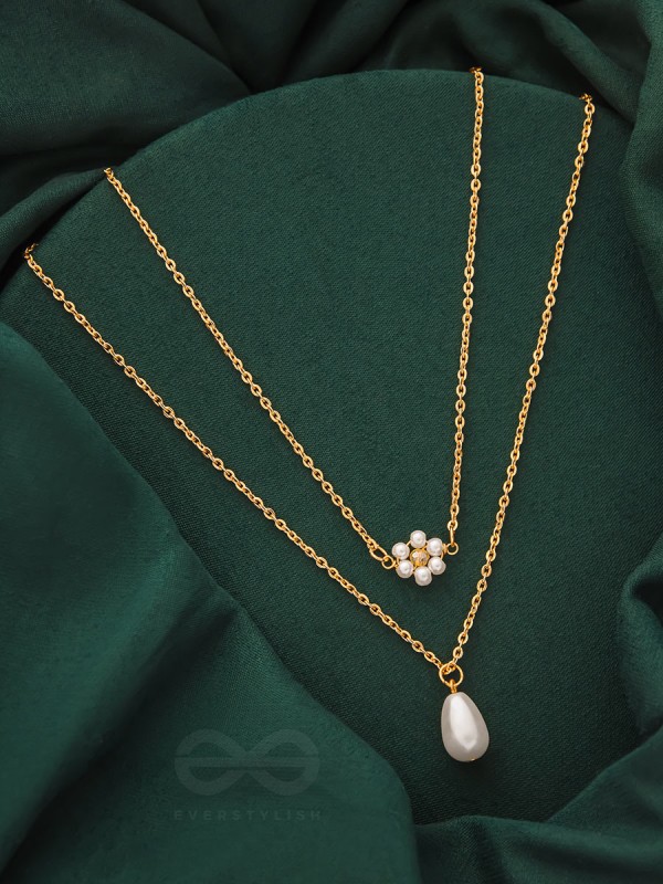 Lily Of The Valley- Golden Pearl Necklace With Anti-Tarnish Coating