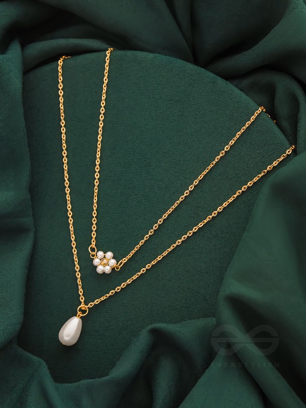 Lily Of The Valley- Golden Pearl Necklace With Anti-Tarnish Coating