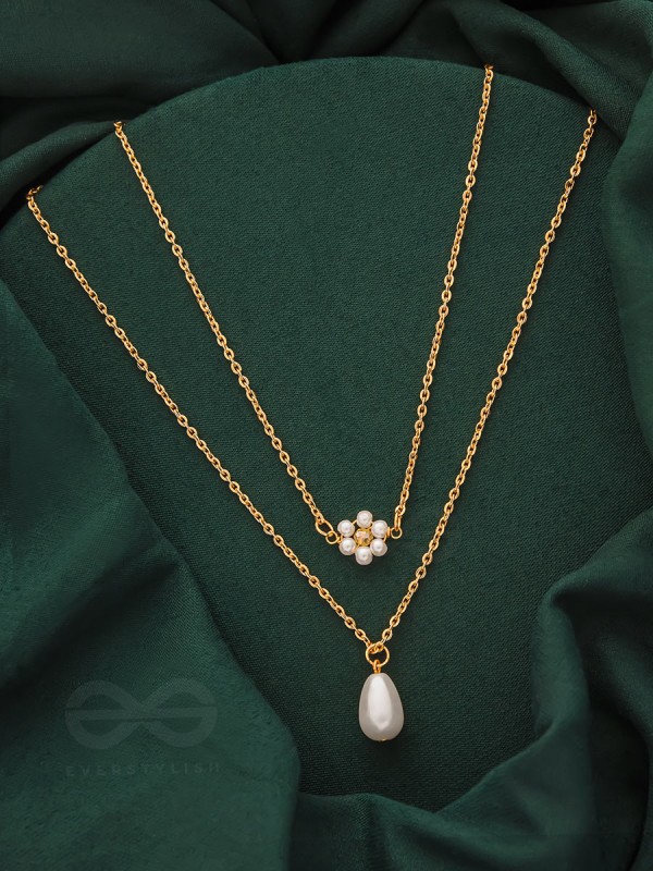 Lily Of The Valley- Golden Pearl Necklace With Anti-Tarnish Coating