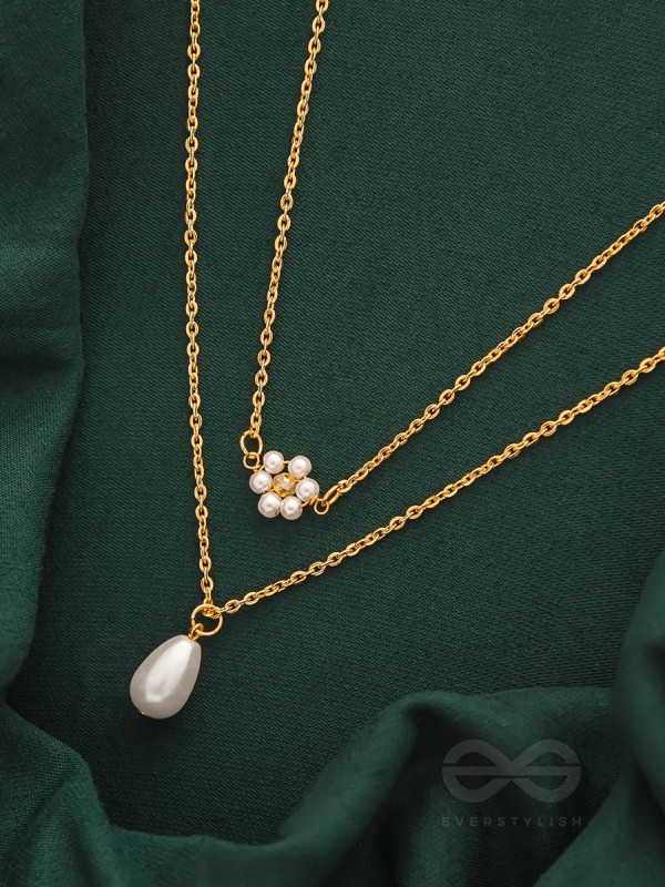 Lily Of The Valley- Golden Pearl Necklace With Anti-Tarnish Coating