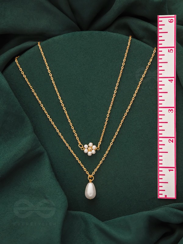 Lily Of The Valley- Golden Pearl Necklace With Anti-Tarnish Coating