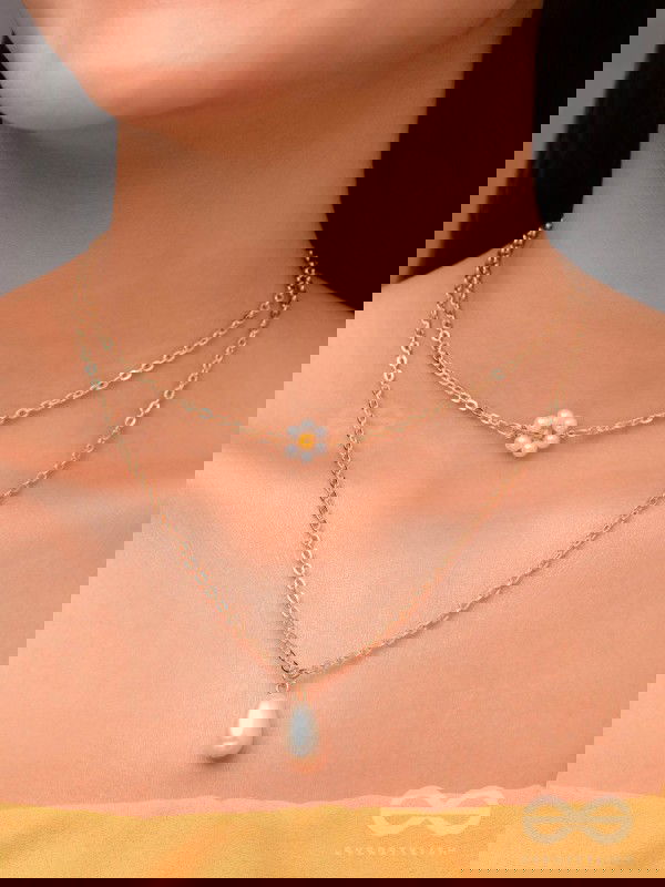 Lily Of The Valley- Golden Pearl Necklace With Anti-Tarnish Coating