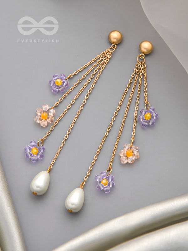 The Flowering Vines- Golden Pearl Earrings