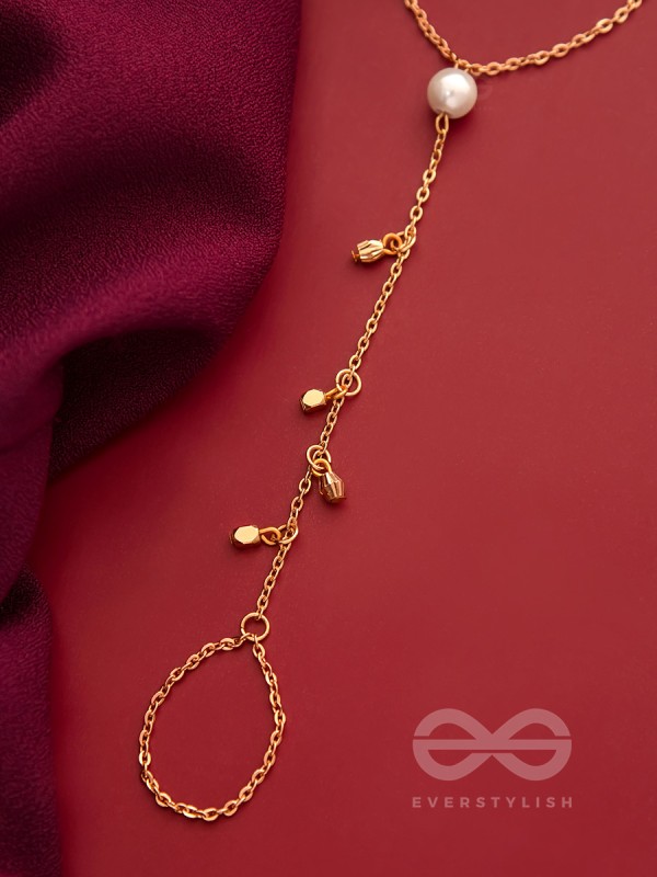 The String of Luck- Golden Pearl Hand Harness Bracelet
