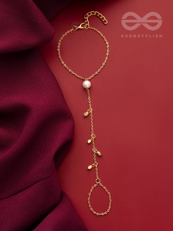 The String of Luck- Golden Pearl Hand Harness Bracelet