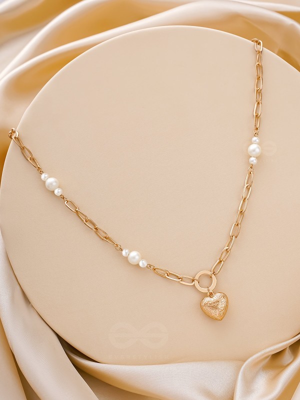 The Heart's Desire- Golden Pearl Necklace