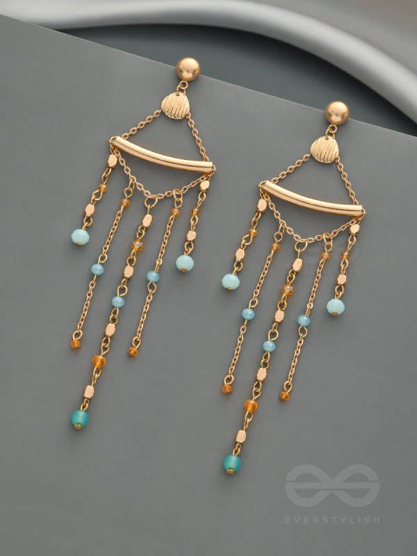The Majestic Chandelier- Golden Statement Earrings