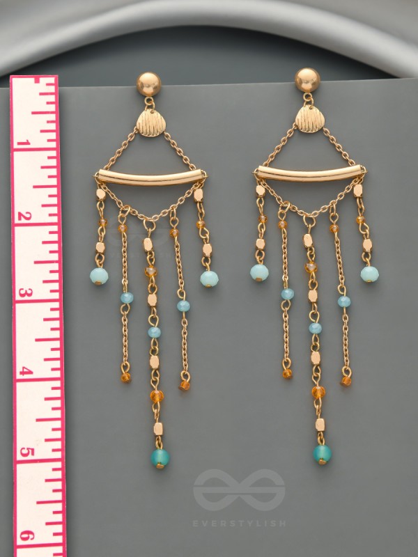 The Majestic Chandelier- Golden Statement Earrings