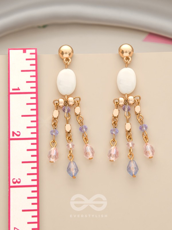 The Dazzling Drizzle- Golden Stone Earrings