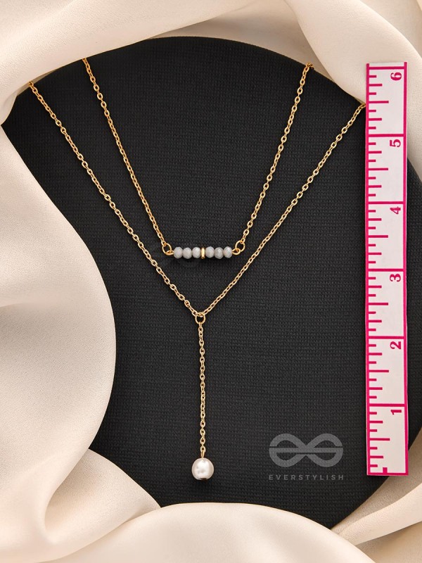 The Drowned Moon- Golden Pearl Layered Necklace With Anti-Tarnish Coating 
