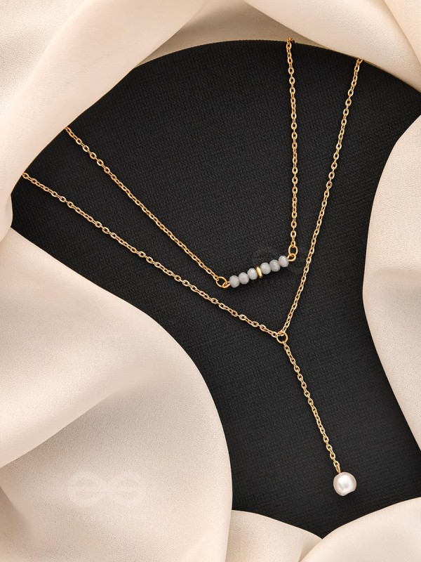 The Drowned Moon- Golden Pearl Layered Necklace With Anti-Tarnish Coating 