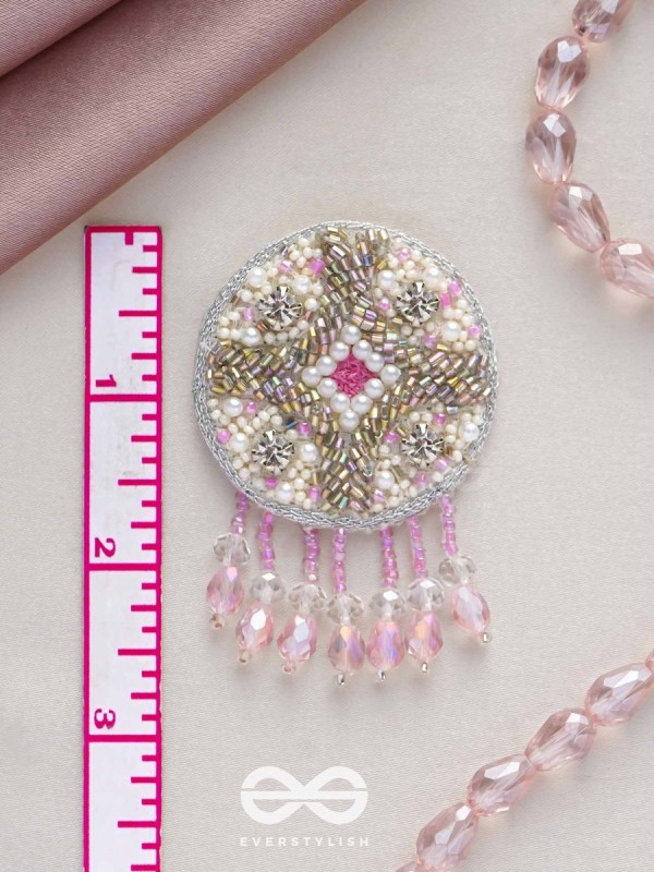 Tarani- The Pink Allure- Pearl, Resham and Stones Embroidered Earrings