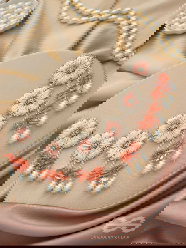 Vinirmita- The Beautiful Garden- Resham, Pearls and Stones Embroidered Choker Necklace