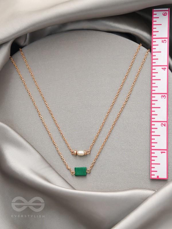 The Jade Shadow- Golden Layered Necklace With Anti-Tarnish Coating 