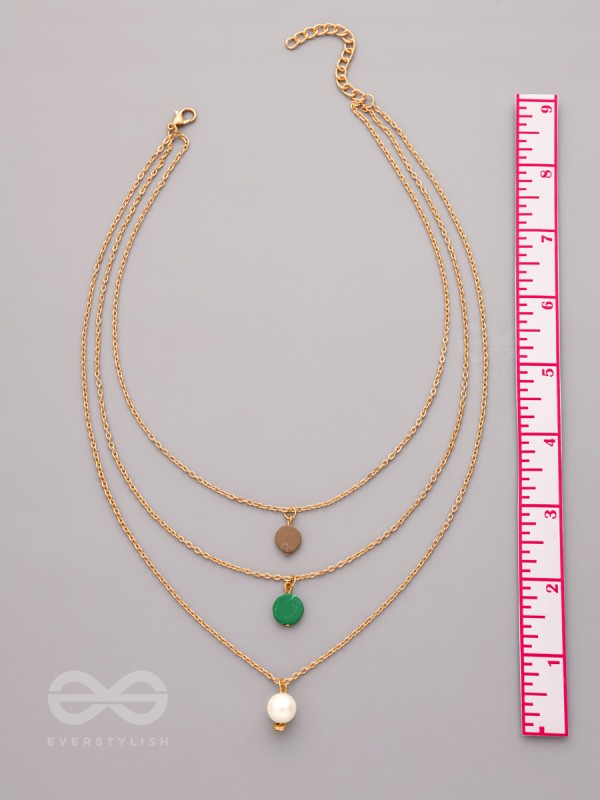 Shades Of Passion- Golden Pearl Layered Necklace With Anti-Tarnish Coating 