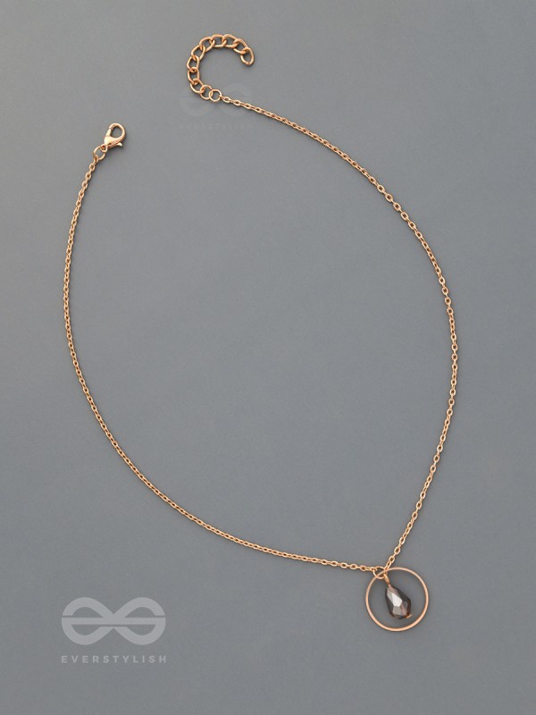 The Third Eye- Golden Bead Necklace With Anti-Tarnish Coating