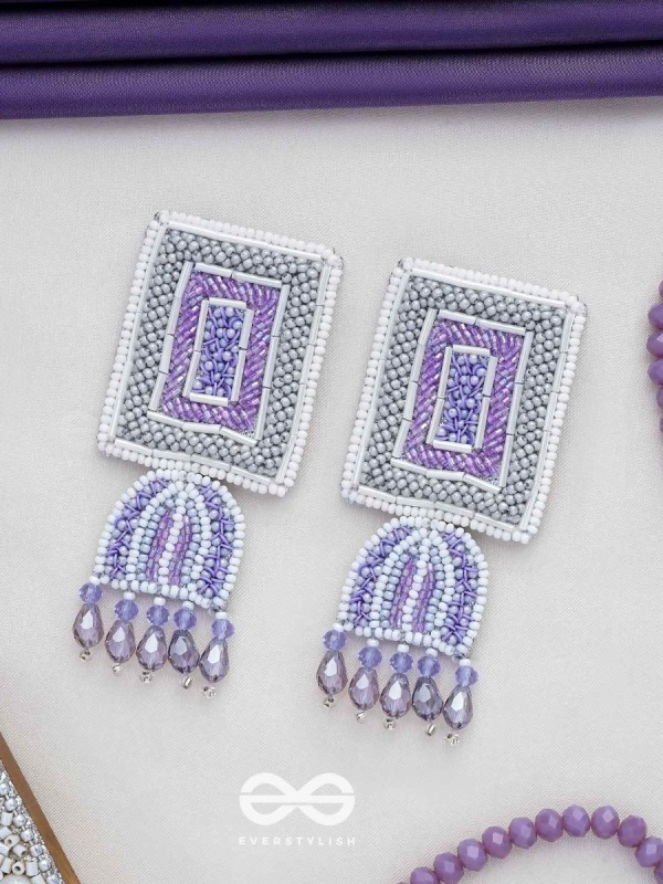 Haarya- The Beautiful Bell- Beads and Glass Drops Embroidered Earrings