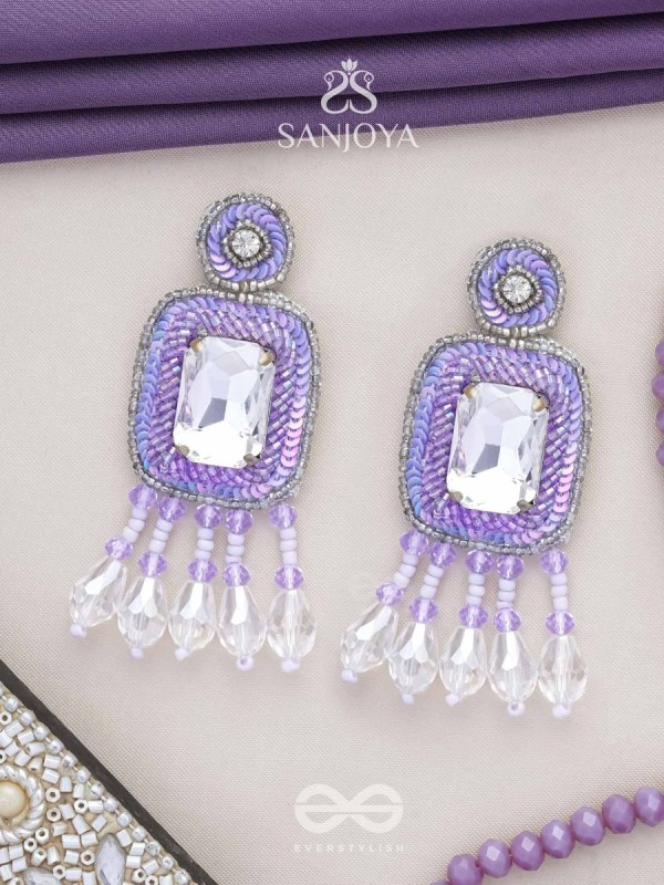 Aadarsa- The Magnificent Mirror- Stones and Sequins Embroidered Earrings