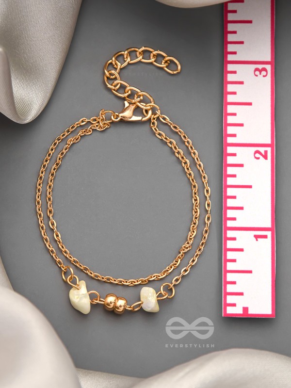 Carved in Stone- Golden Layered Bracelet