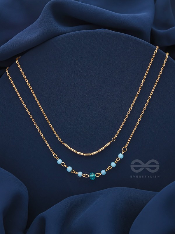 The Wonder Waters- Golden Layered Necklace With Anti-Tarnish Coating 