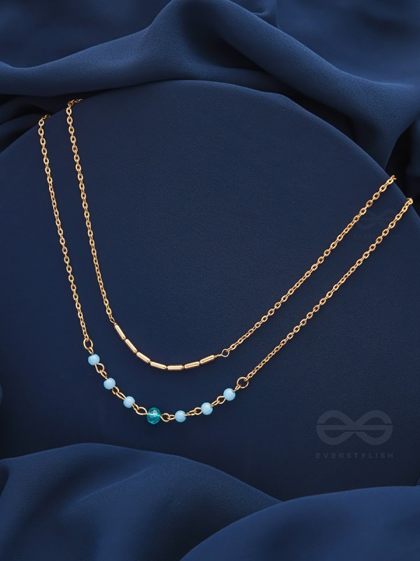 The Wonder Waters- Golden Layered Necklace With Anti-Tarnish Coating 